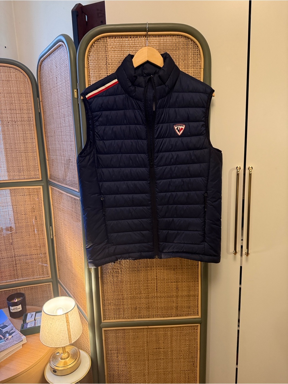 Rossignol Navy Quilted Puffer Vest Men’s M Lightweight Luxury Skiwear LIKE NEW